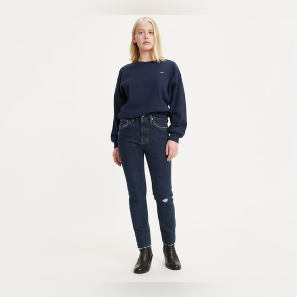 Levi's 501 Skinny Button Fly High Rise Medium Wash‎ Jeans Womens 25 x 28